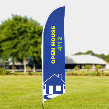 Custom Feather Flags 12'x2.5' - Unlimited Colors - No Set up Fees!